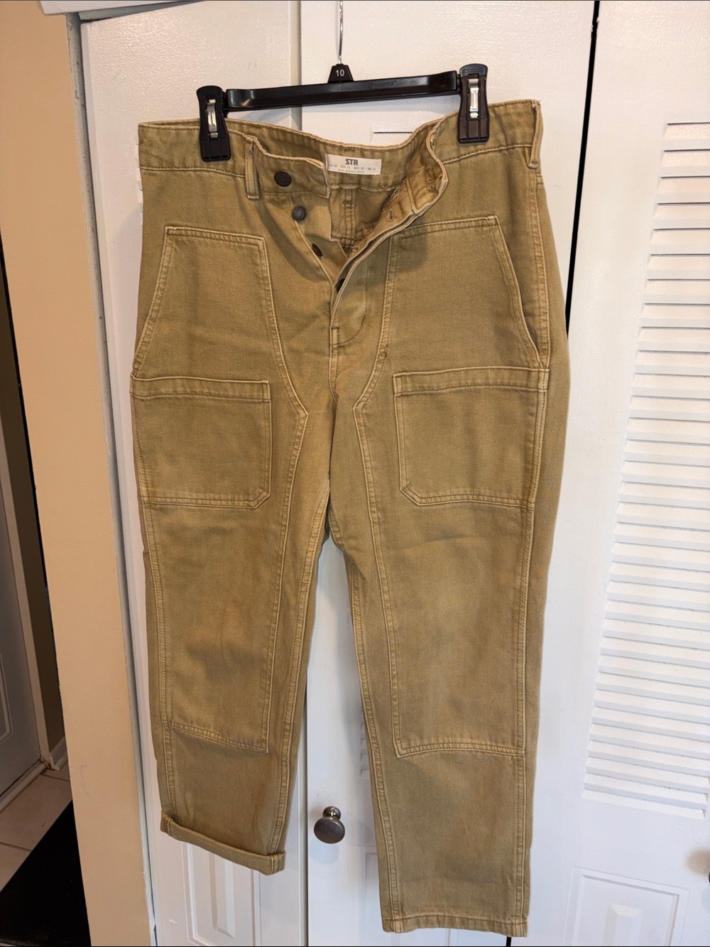 Stradivarius (STR) Women’s Canvas Double Knee Carpenter Pants Size 10